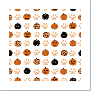 Pumpkins and paws Posters and Art